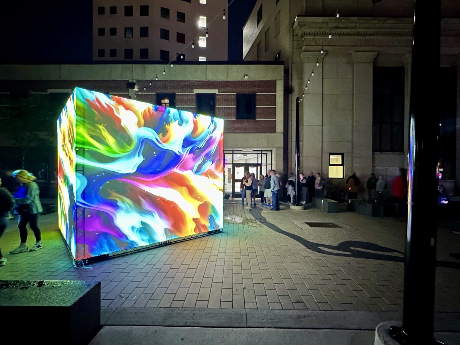 The Cube in an outdoor plaza