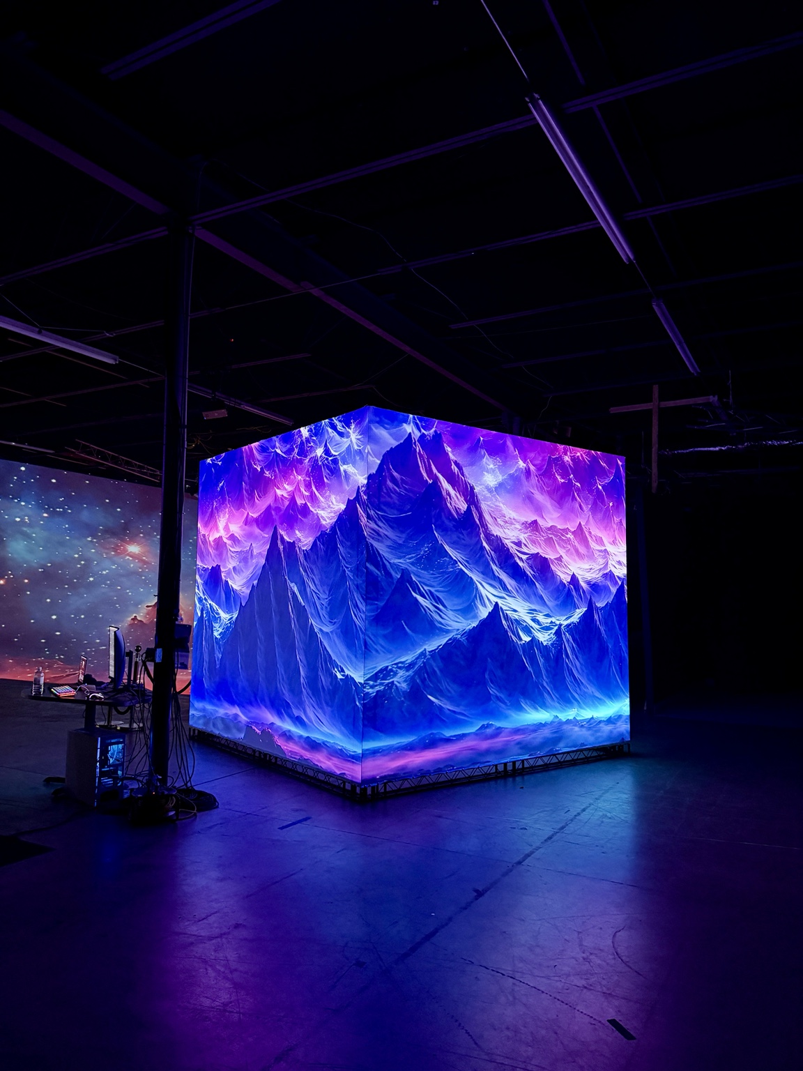 An immersive mountain landscape