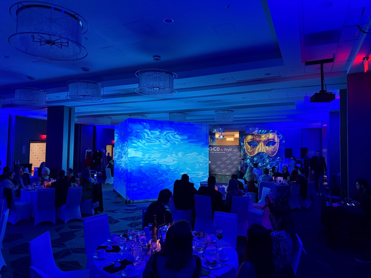 The Cube as a centerpiece for a seated event